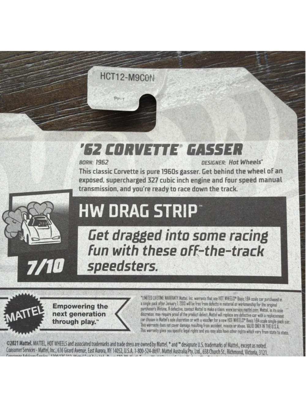 NEW Hot Wheels '62 Corvette Gasser 225/250 HW Drag Strip 7/10 Brown MAD MOUSE